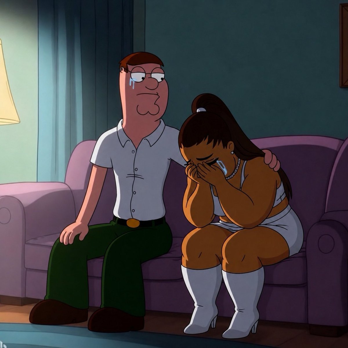 Peter Griffin Comforting Ariana Grande