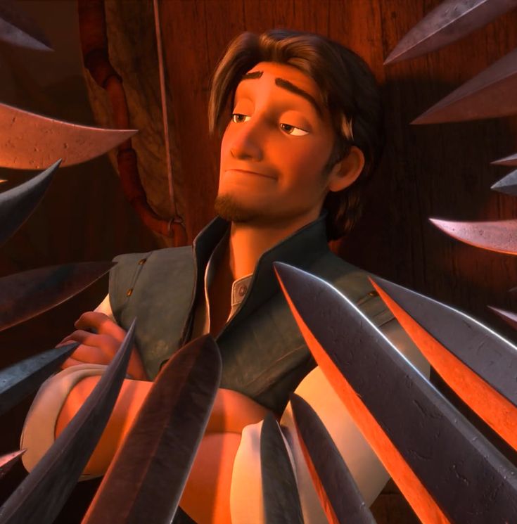 Flynn Rider Surrounded by Swords