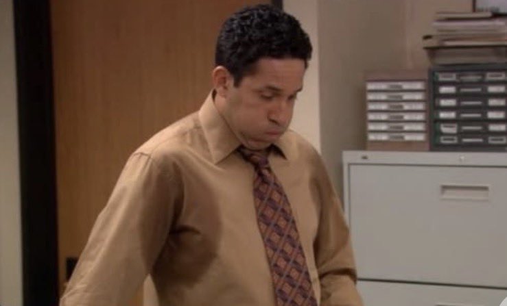 Oscar Martinez holding his breath meme template