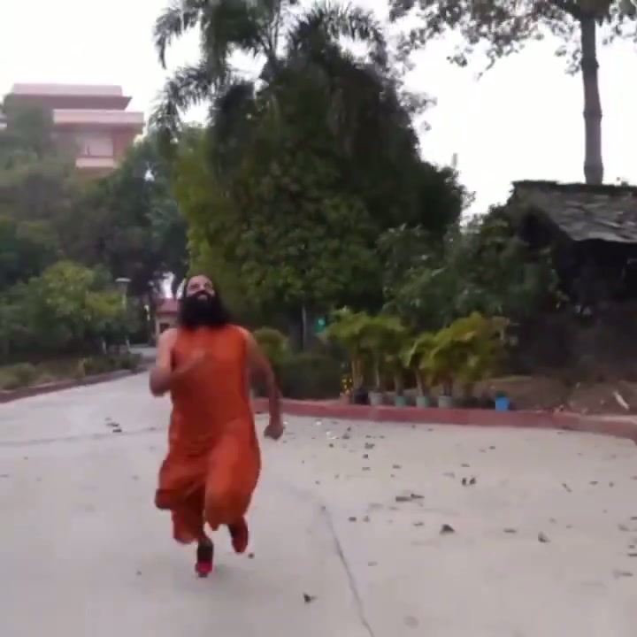 Baba Ramdev Running