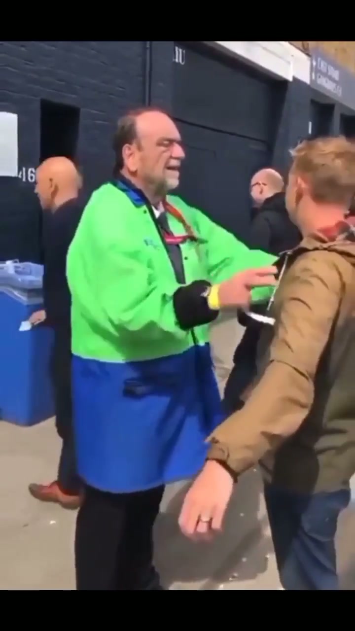 Security guard patting down people