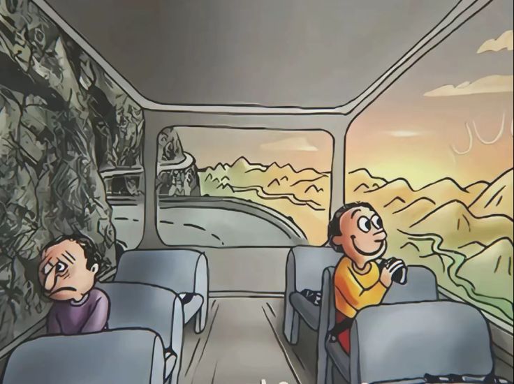 Two sides of life bus view