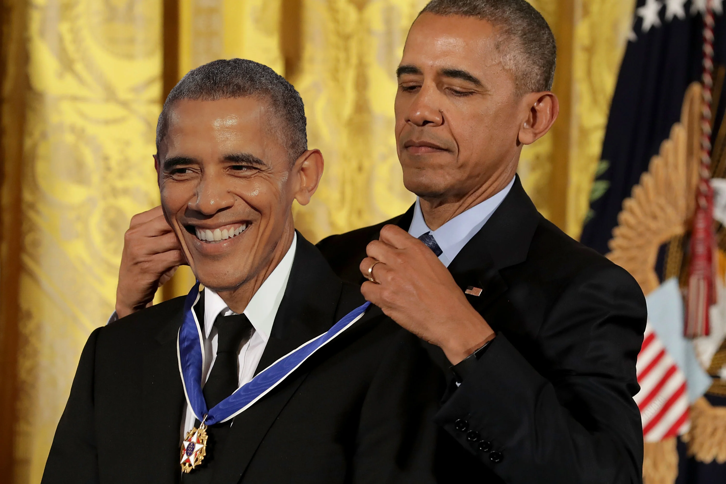 Barack Obama Medaling Himself