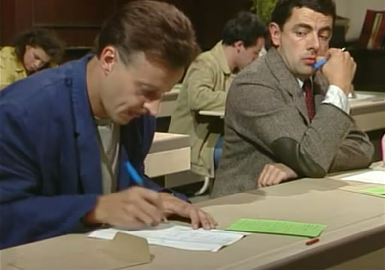 Mr Bean Cheating on Exam