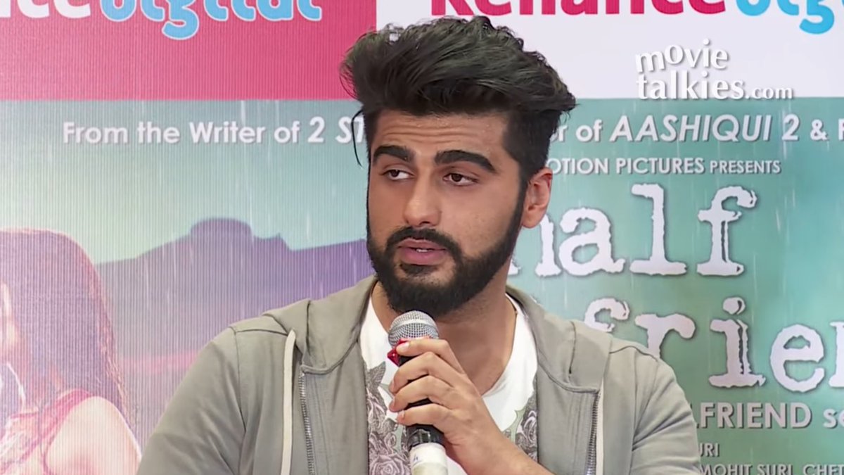 Arjun Kapoor talking at a press event