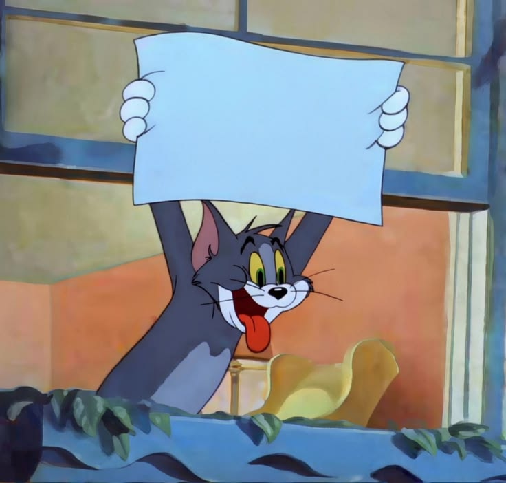Tom Holding a Blank Sign