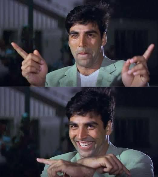 Akshay Kumar double point smile meme