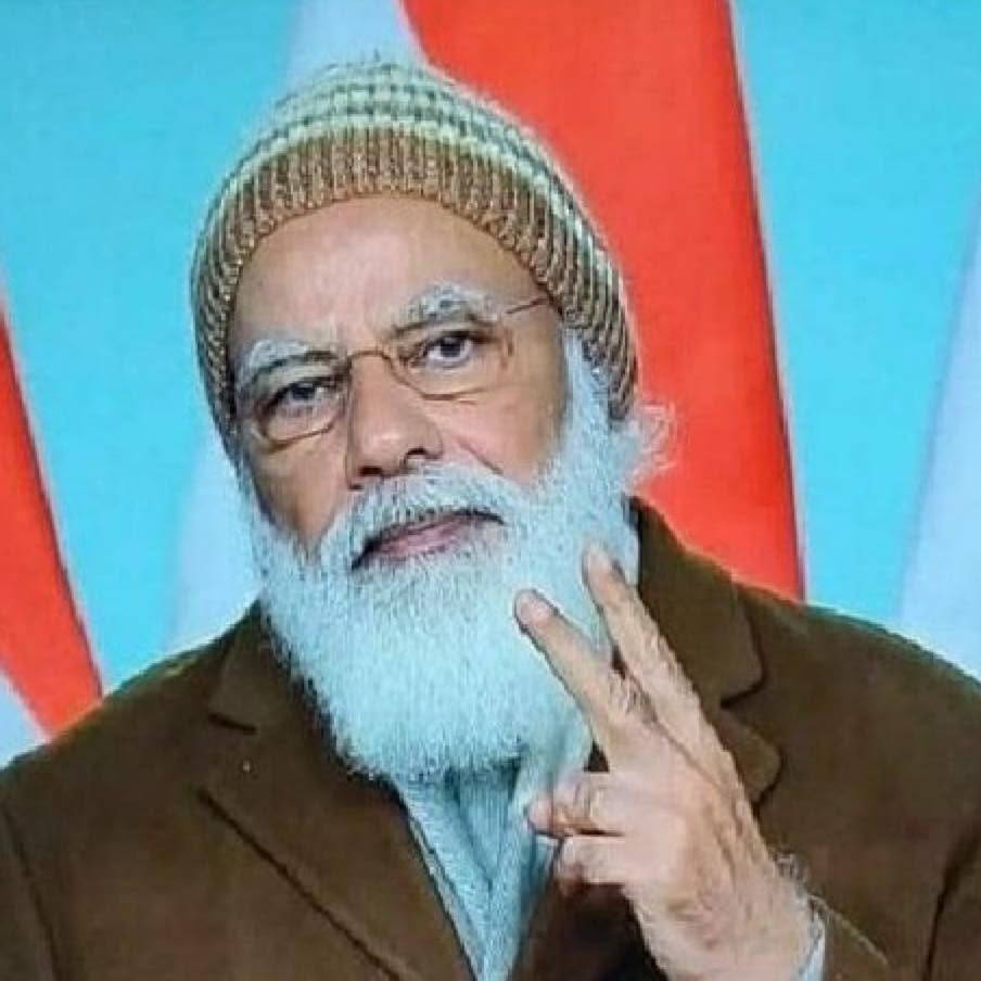 Narendra Modi showing victory sign meme template